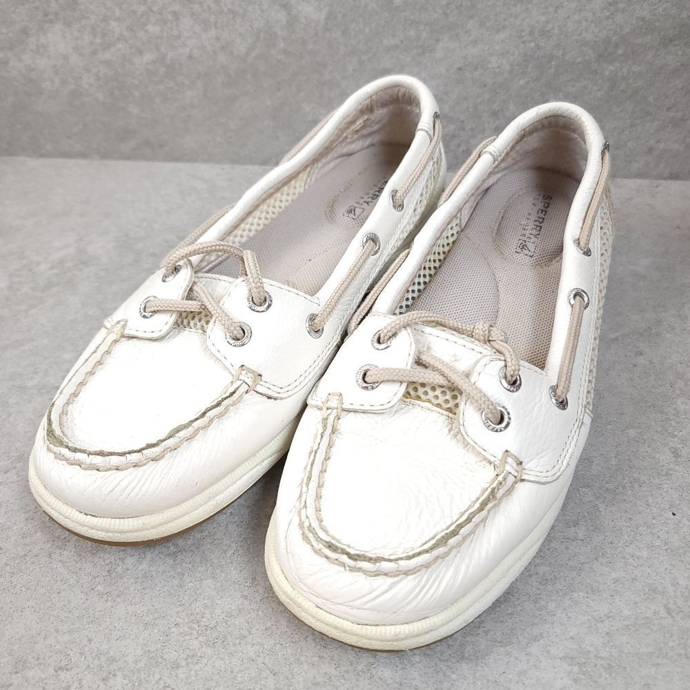 Sperry Bluefish 2 Eye Angelfish Mesh Boat Shoe white Women Size 5.5